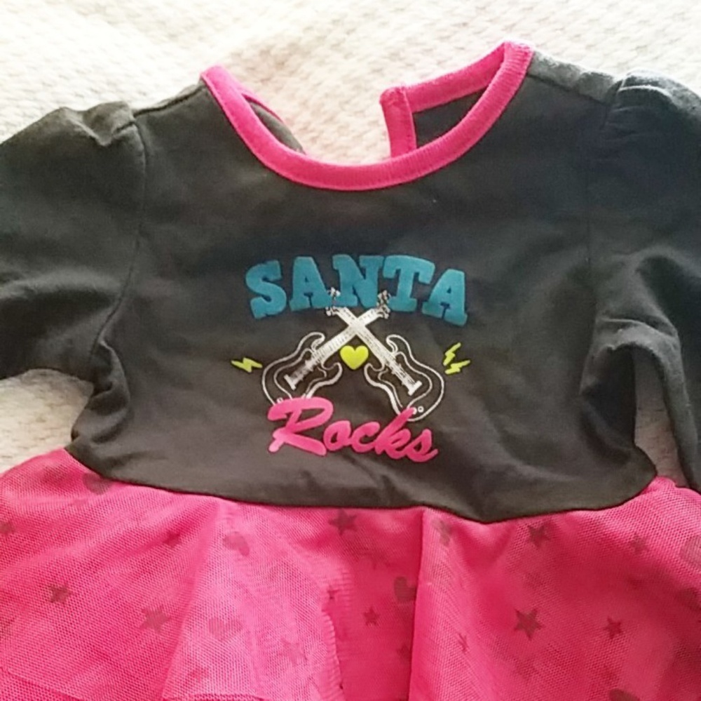 Santa Rocks Onesie Dress - Picture 2 of 4